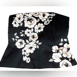 Black House White Market Floral Print Floral Black Corset Top Size 14